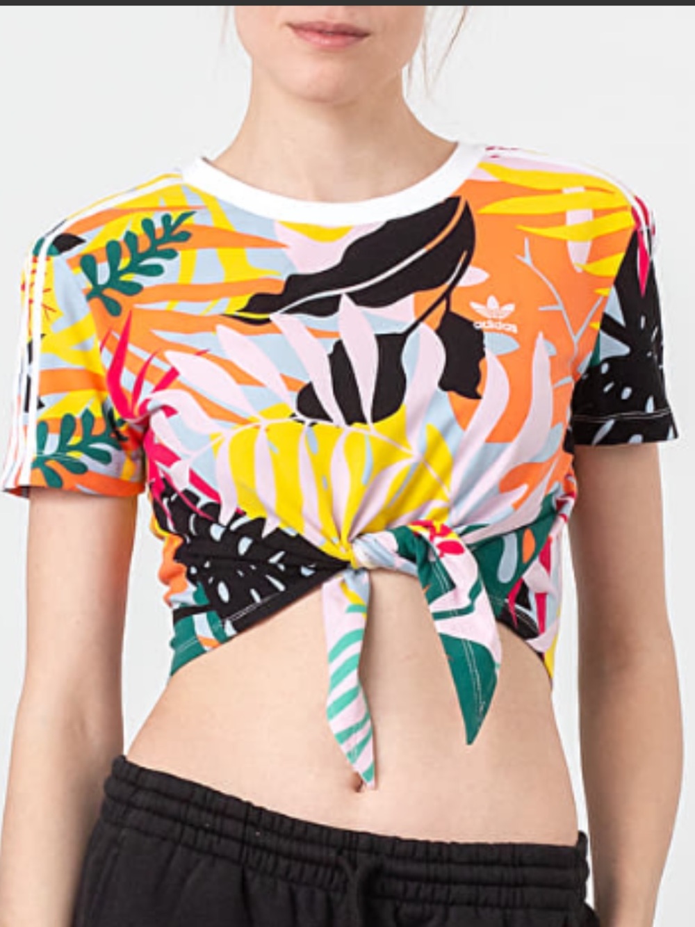 Adidas X Farm Rio Tropical Print cropped tank Size Medium New